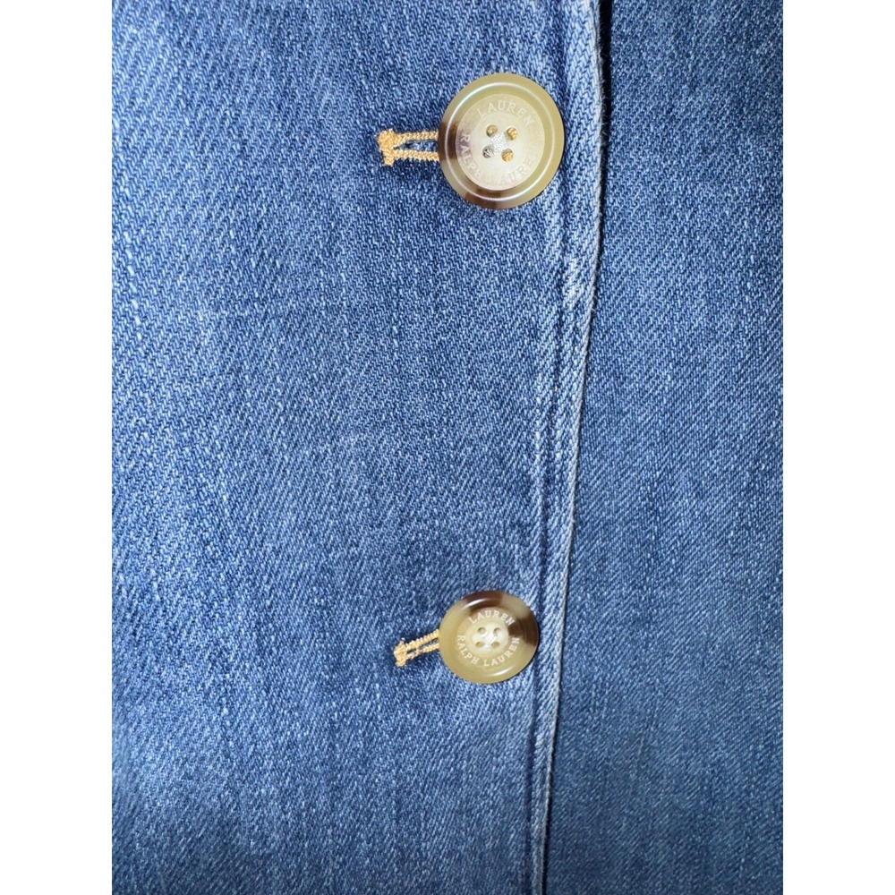 Lauren RALPH LAUREN Classic Denim Blazer & Jacket with Pockets Women Size 10 - Picture 4 of 9